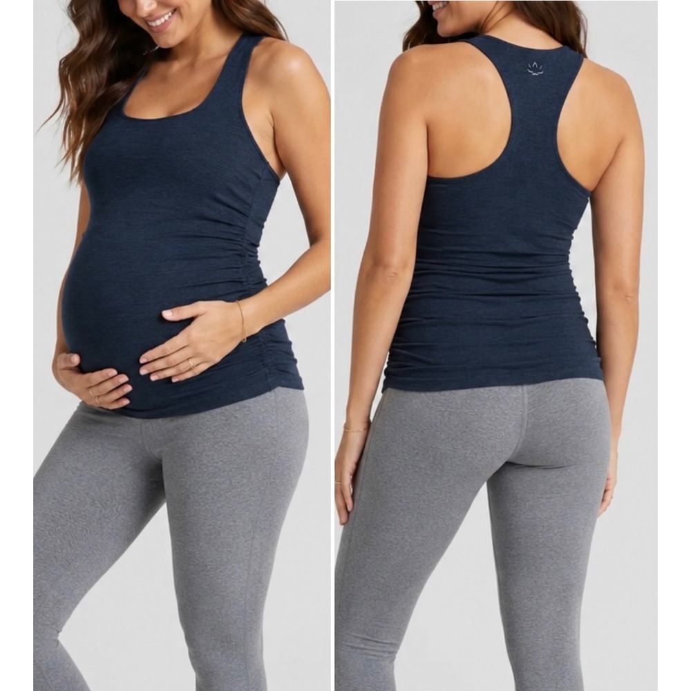 BEYOND THE BUMP x BEYOND YOGA Spacedye Bases Covered Maternity Tank in Navy